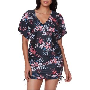 Bar III Floral Print Caftan Swim Cover-Up, Size L NEW w/Tag